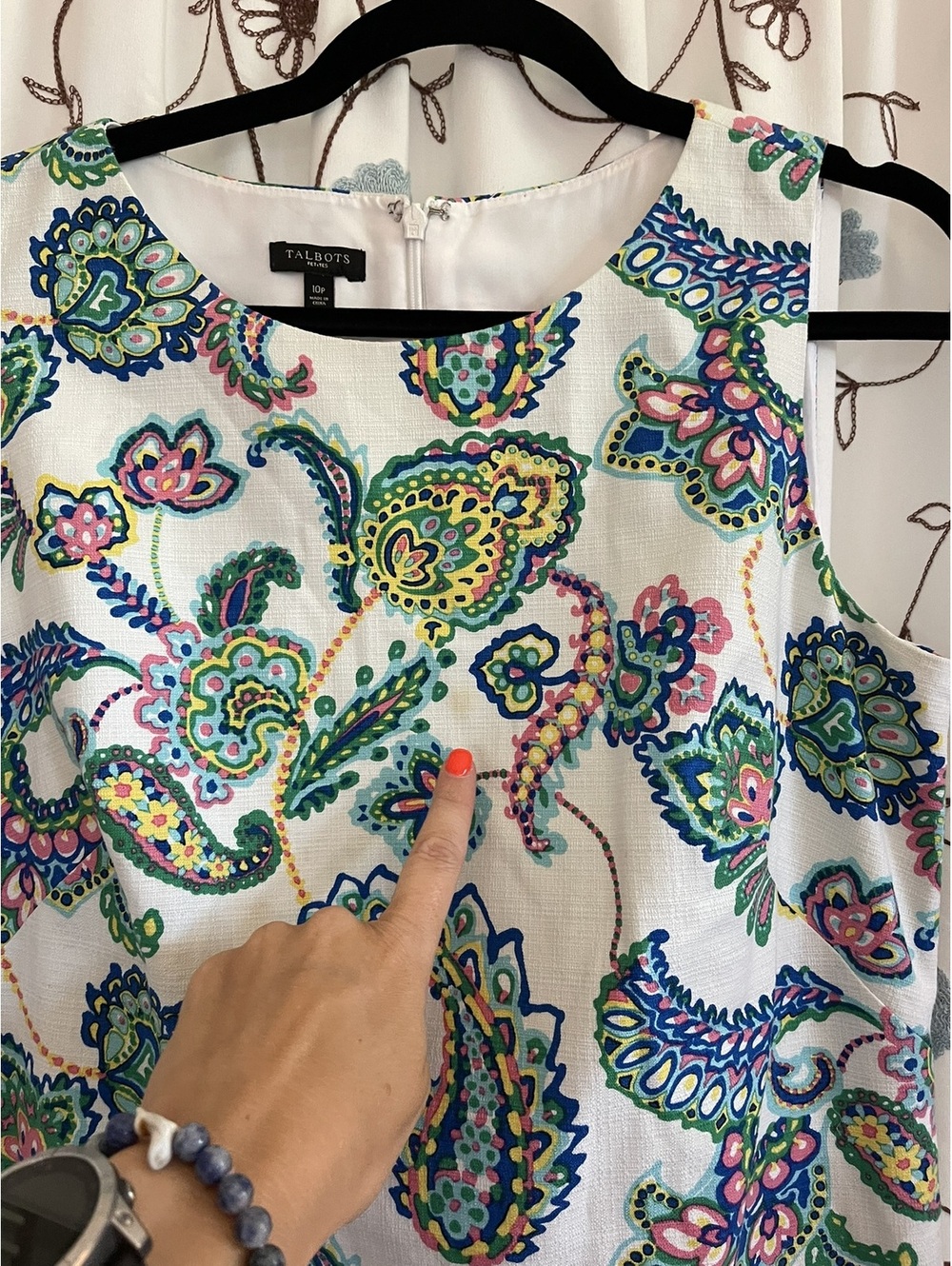 Talbots | 10P | Paisley Sleeveless Sheath Dress - Picture 7 of 8
